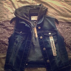 Jean jacket with hoodie